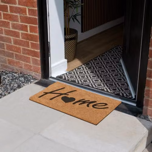 JVL Coir Doormat with Rubber PVC Backing, Brown and Beige, W: 40 cm, D: 60 cm – 2