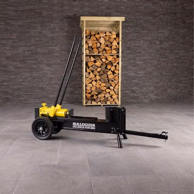 Bulldozer 12 Ton Manual Hydraulic Log Splitter, Black