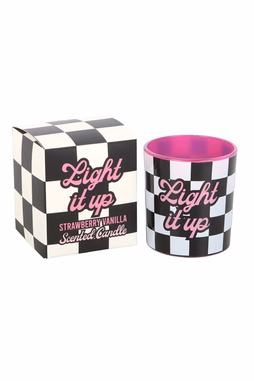 KDMD Light It Up Strawberry Vanilla Scented Candle, Black, 35 g – 2