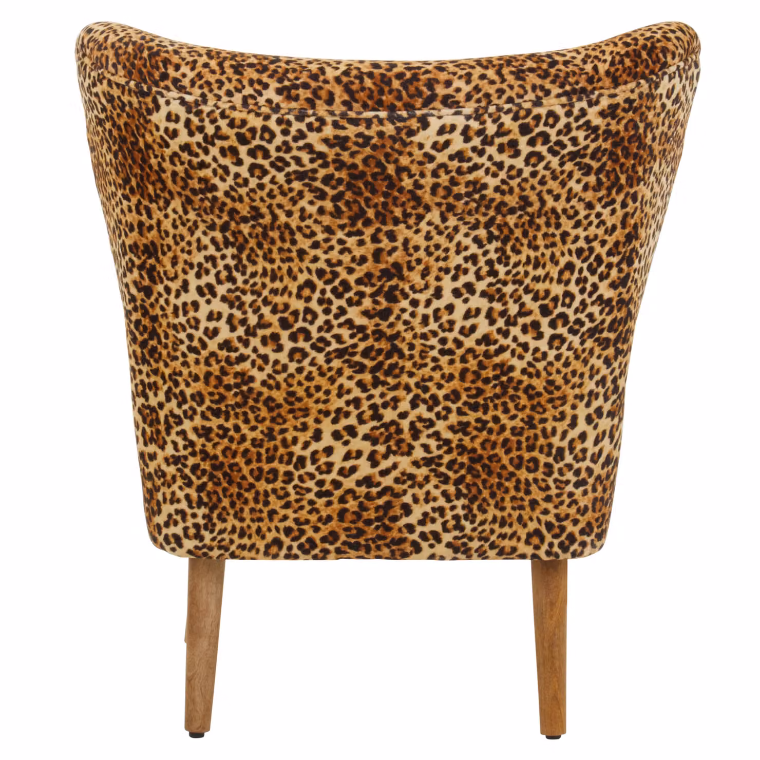 Orsina Leopard Print Velvet Accent Chair with Mango Wood Frame in Brown and Multicolour – 4