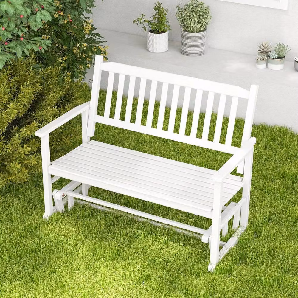 Kelvenix 2-Seater Outdoor Glider Bench in White – 2