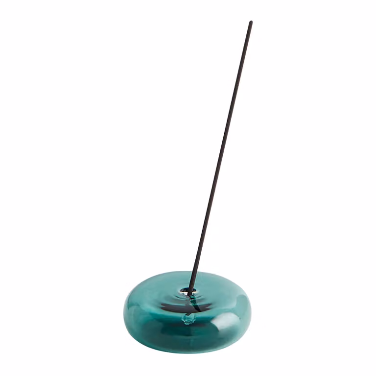 Maison Balzac Teal Pebble Glass Incense Holder