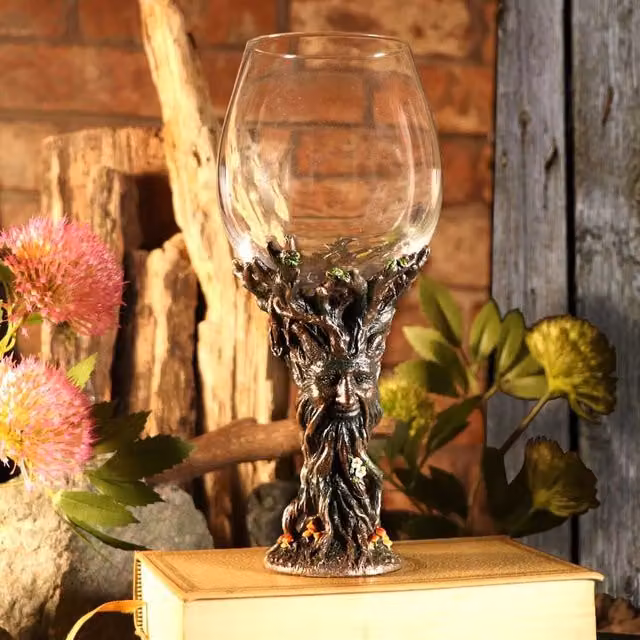 Nemesis Now Forest Nectar Ancient Tree Spirit Green Man Goblet, Multicolour and Bronze, Height: 23 cm