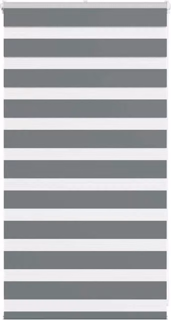 Berkfield Home Zebra Blind in Dark Grey, Polyester, W: 90 cm, H: 100 cm – 1