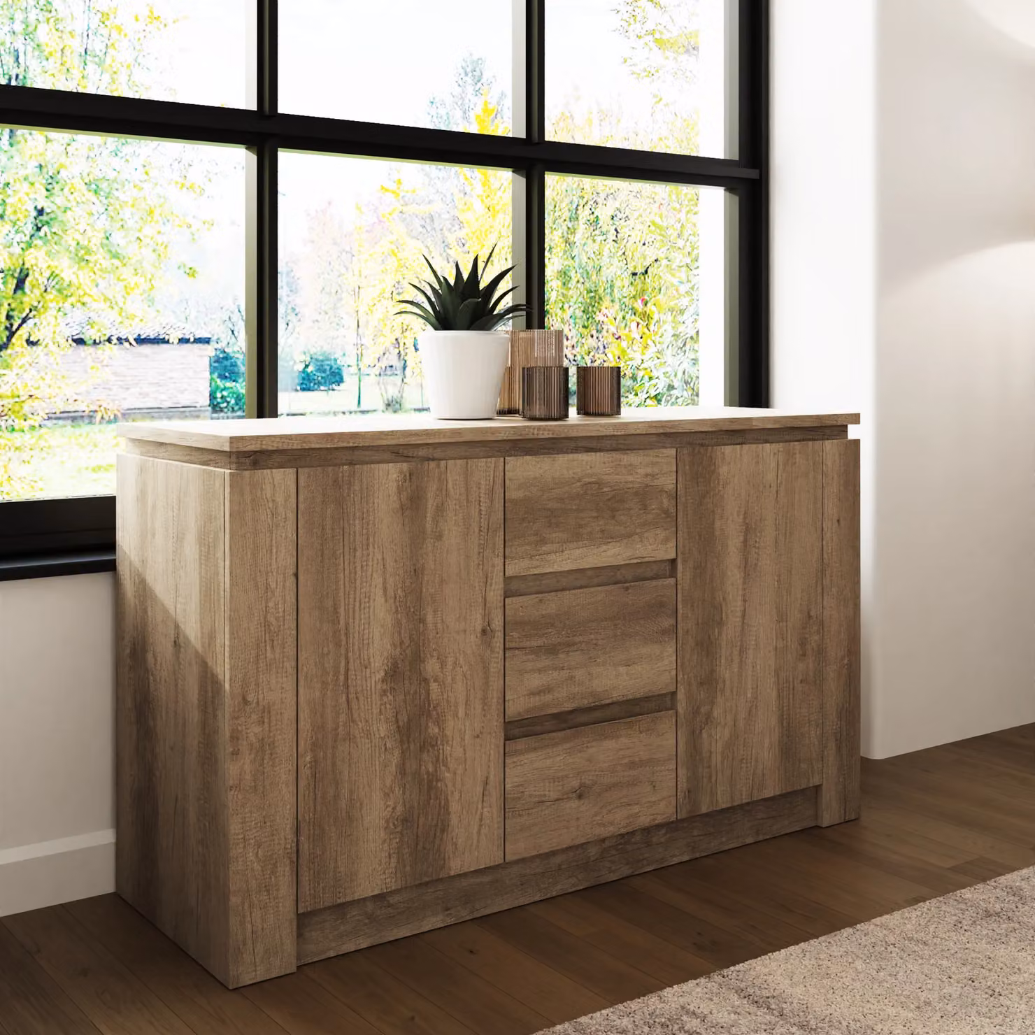 GFW Canyon Modern Sideboard in Brown and Grey Wood Finish – 3