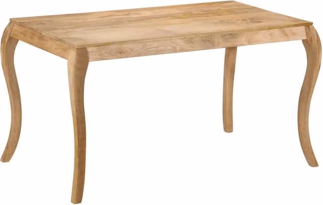 Berkfield Home Rectangular Dining Table in Brown Solid Mango Wood, W/D/H: 135 x 75 x 76 cm