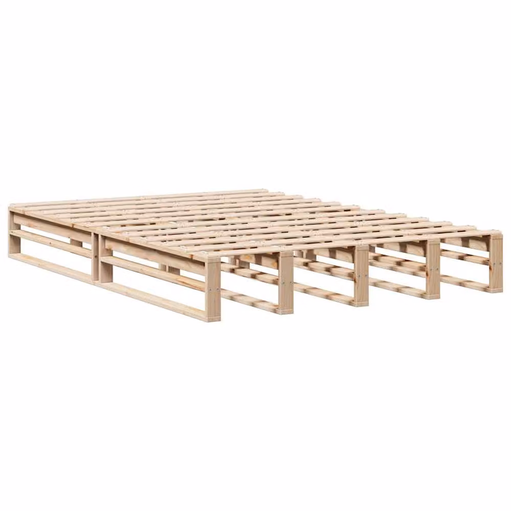 Berkfield Home Small Double Bed Frame in Natural Solid Pine Wood W/D/H: 120 x 190 cm – 2
