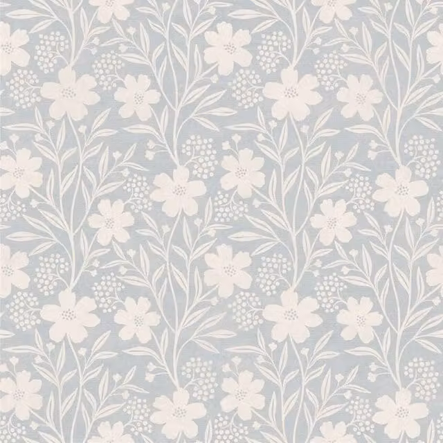 Arthouse Berry Floral Botanical Wallpaper in Blue Matt Paper – 1