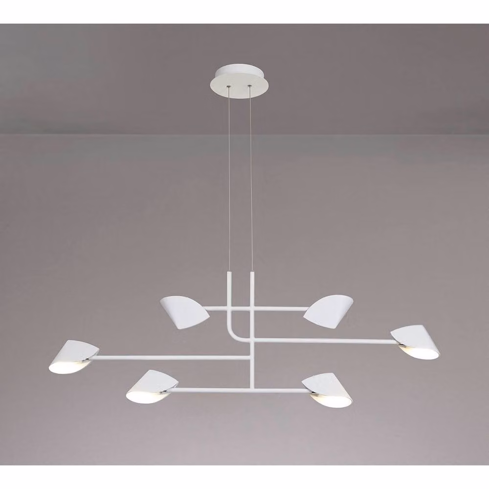 Netlighting Capuccina 6 Light Linear LED Pendant, White, 45W, 3000K, 3100lm – 2