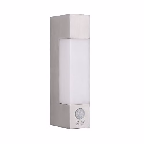 Netlighting Litus LED Outdoor Wall Light in Grey Stainless Steel with Motion and Dusk Sensors IP44