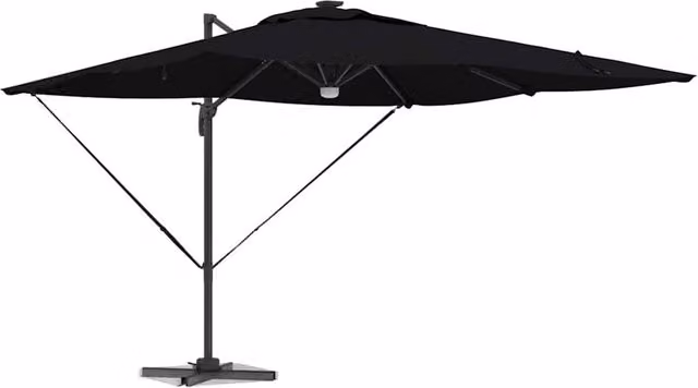 Berkfield Home Roma Versatile Cantilever Parasol with LEDs, Black, W: 286 cm, D: 285 cm, H: 270 cm – 1