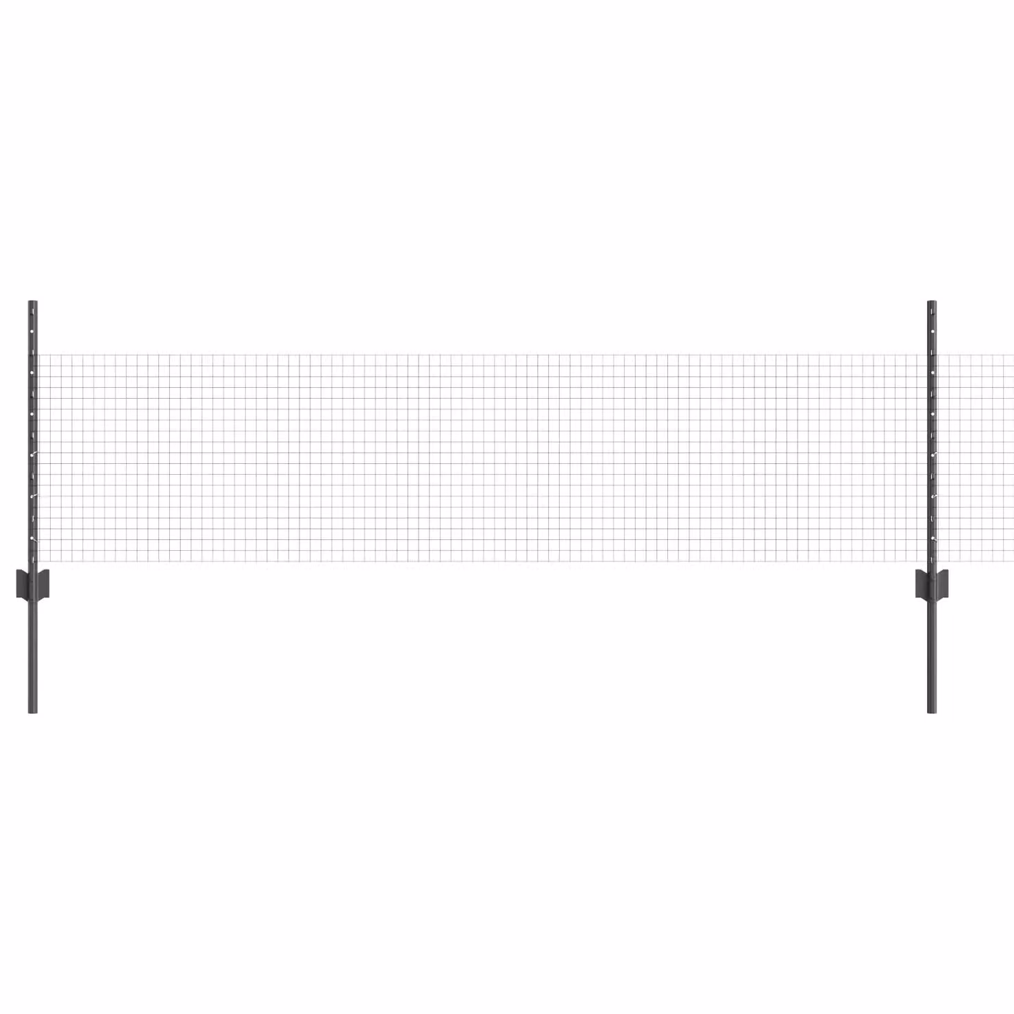 Berkfield Home Grey Steel Welded Wire Fence with 22 U-Profile Posts, W: 0.5 m, L: 50 m – 2