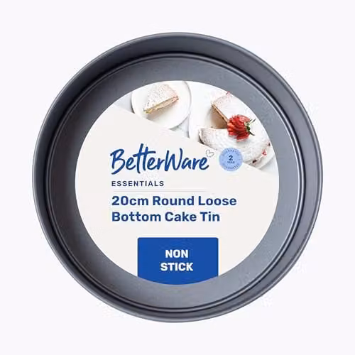 Betterware Essentials 20cm Non-Stick Round Springform Cake Tin with Loose Base in Silver – 5