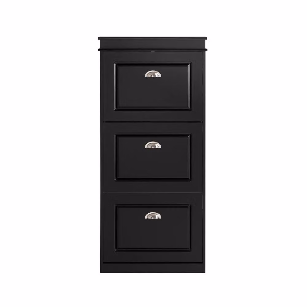 SoBuy Slim Freestanding Shoe Cabinet with Tilting Compartments in Matt Black – 2