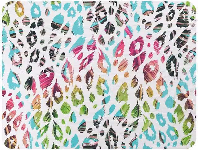 Benjamin Tate Design Multi Coloured Leopard Spots Fleece Blanket in Blue and Natural, W x D: 120 x 150 cm – 2