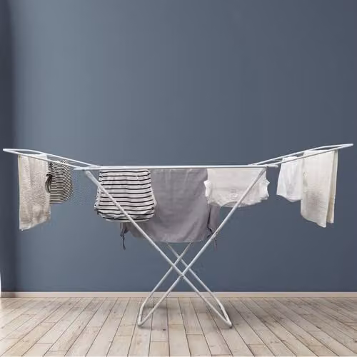 JVL Strong Winged Folding High Capacity Clothes Airer in White – 2