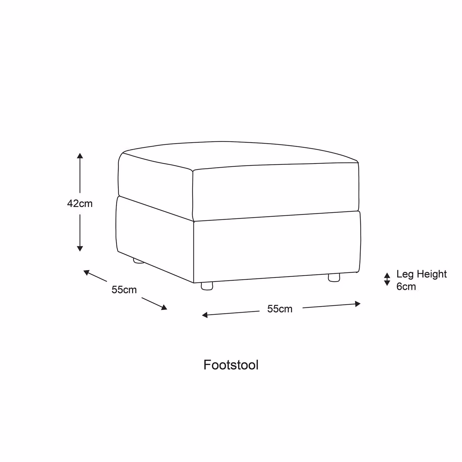 Furnishings For Less UK Fernando Grey Plush Velvet Foam Filled Cube Footstool W/D/H: 55 x 42 x 42 cm – 2