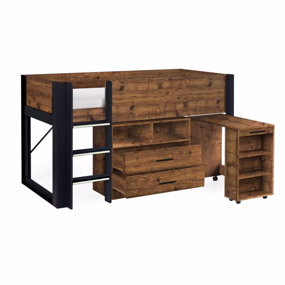 Cheshire Copper Midsleeper Bed in Urban Rustic and Black, Single 90cm – 2