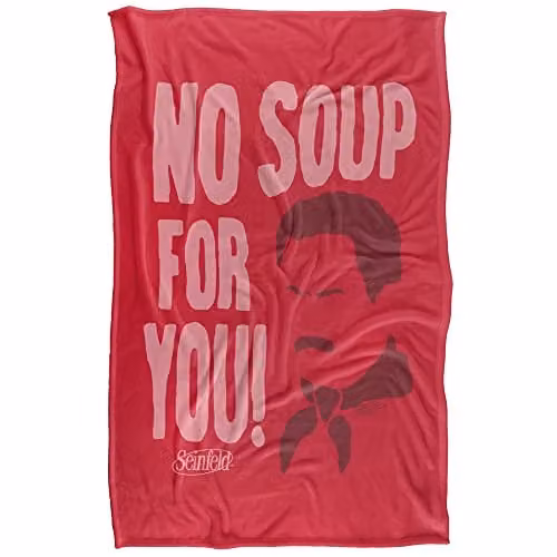 Warner Bros. Seinfeld The Soup Stand Super Soft Fleece Throw Blanket, Multicolour, W: 91 cm, D: 147 cm – 1