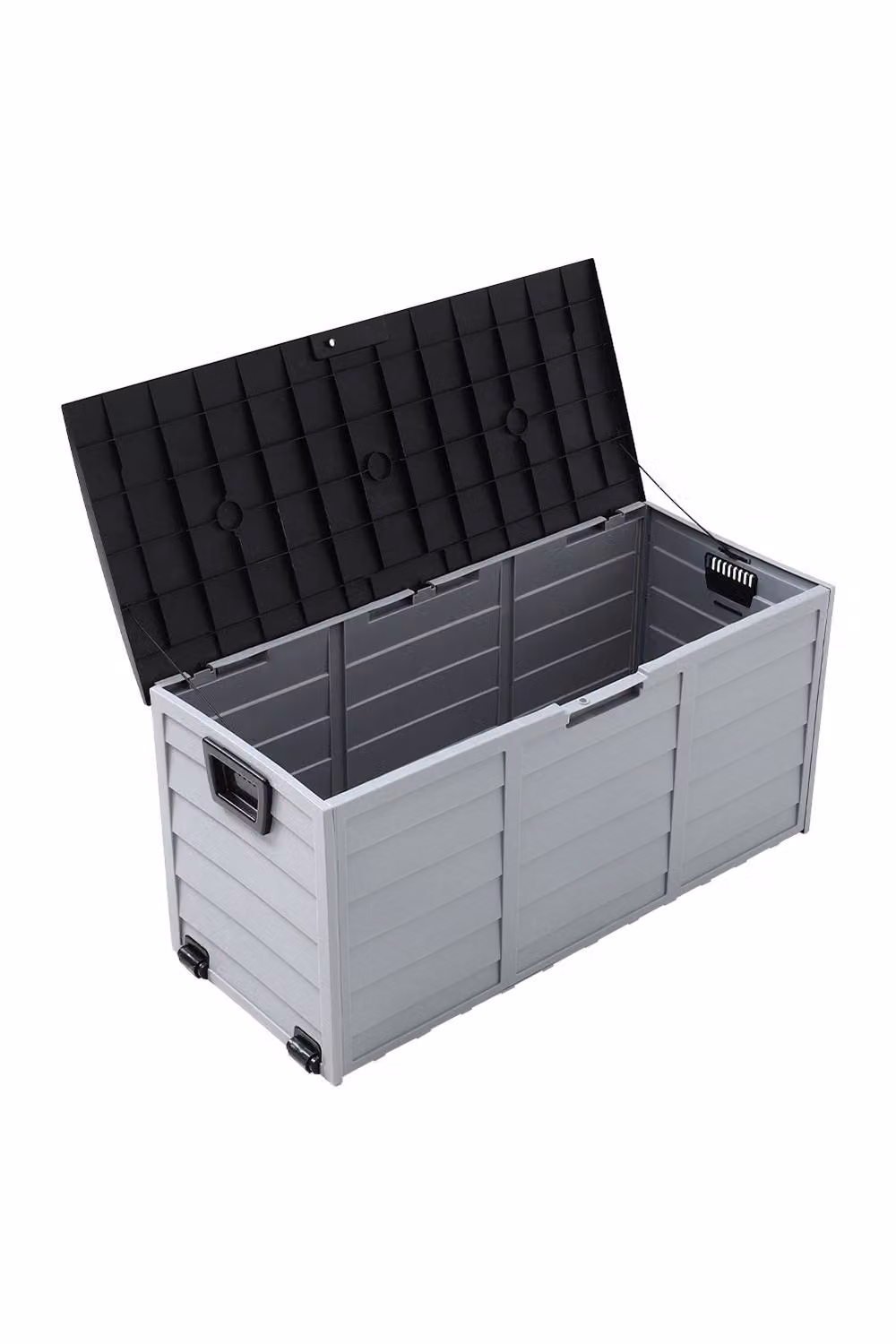 H&O Direct Waterproof Plastic Outdoor Garden Storage Box in Grey and Multicolour – 3