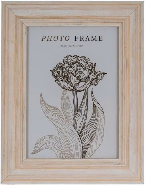 Lemon Pavilion Isla Single Wood Photo Frame, White and Light Brown, 13 x 18 cm – 1