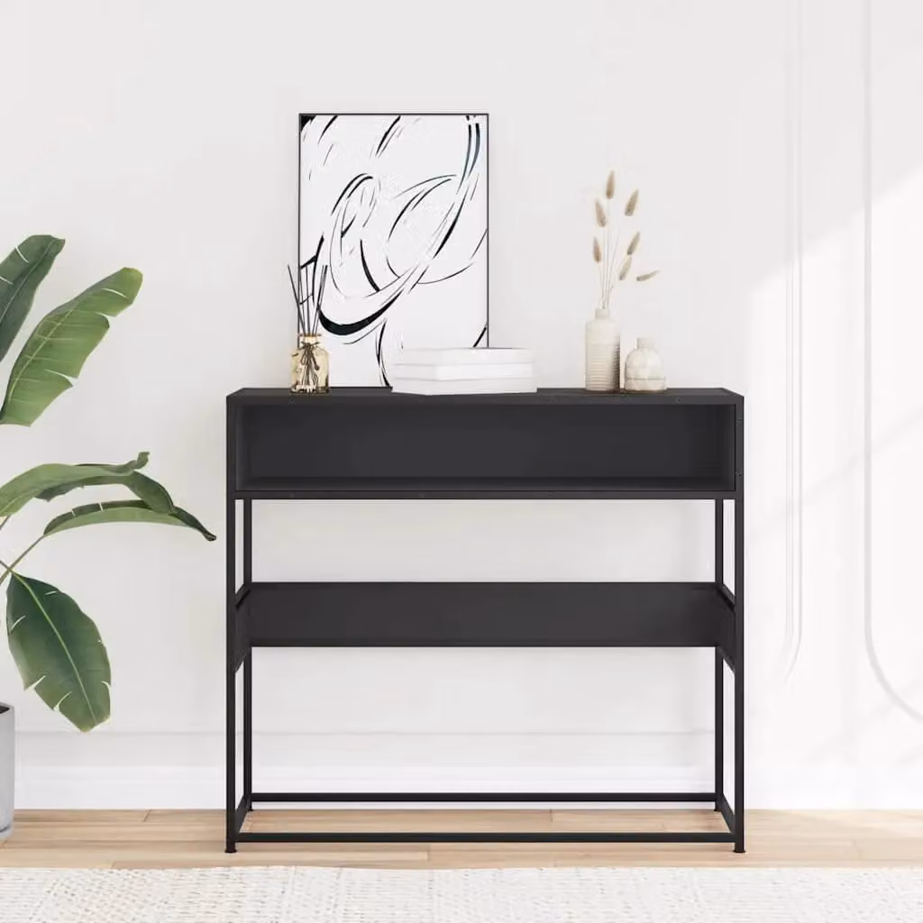 Berkfield Home Industrial Console Table in Black, W/D/H: 90 x 35 x 80 cm – 3