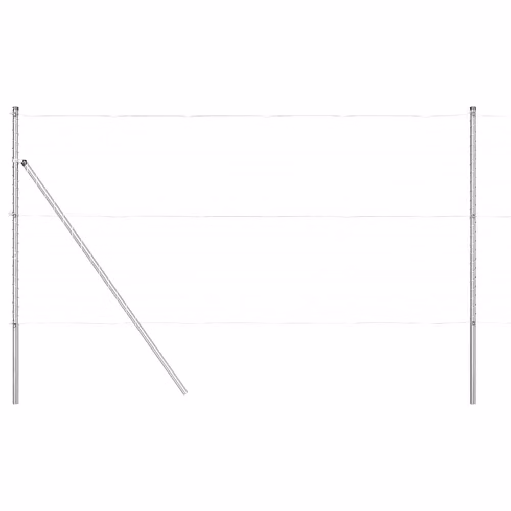 Berkfield Home Versatile Round Galvanised Steel Fence Posts in Silver, H: 190 cm, Diameter: 3.2 cm, 7 Pieces – 2