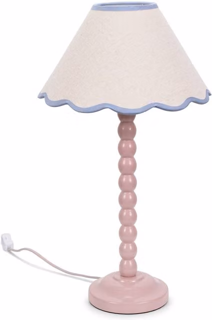 Bobbins Pink Ceramic Table Lamp with Fabric Shade