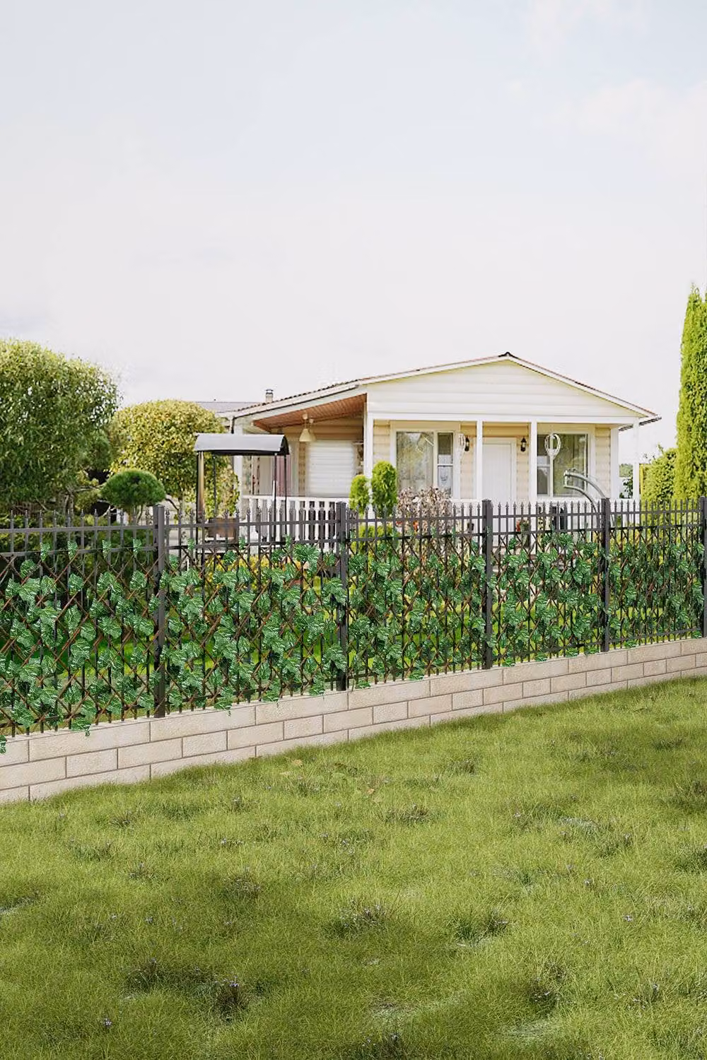 Garden Sanctuary Green Grape Leaf Artificial Hedge Panel – 1