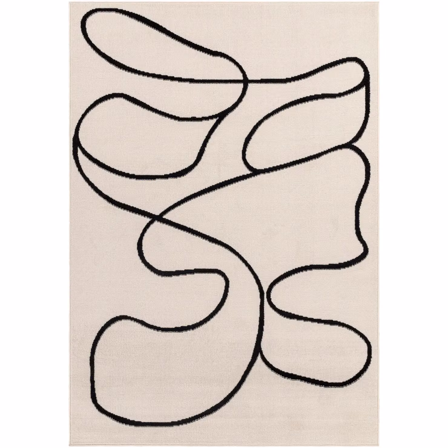 Livabliss Modern Abstract Runner Rug in White, Black and Beige, W/D/H: 80 x 220 cm – 7