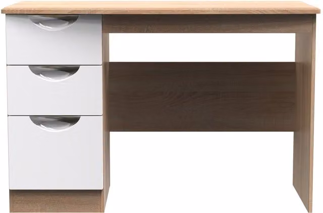 2 U Holborn 3 Drawer Desk in White, Ready Assembled