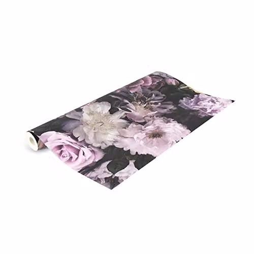 Fresco Pandor Drama Floral Wallpaper in Pink and Purple, Width: 52 cm – 6