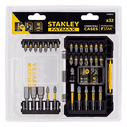 Stanley FatMax 32 Piece Impact Torsion Screwdriver Bit Set with ToughCase and Shaker Box – 7