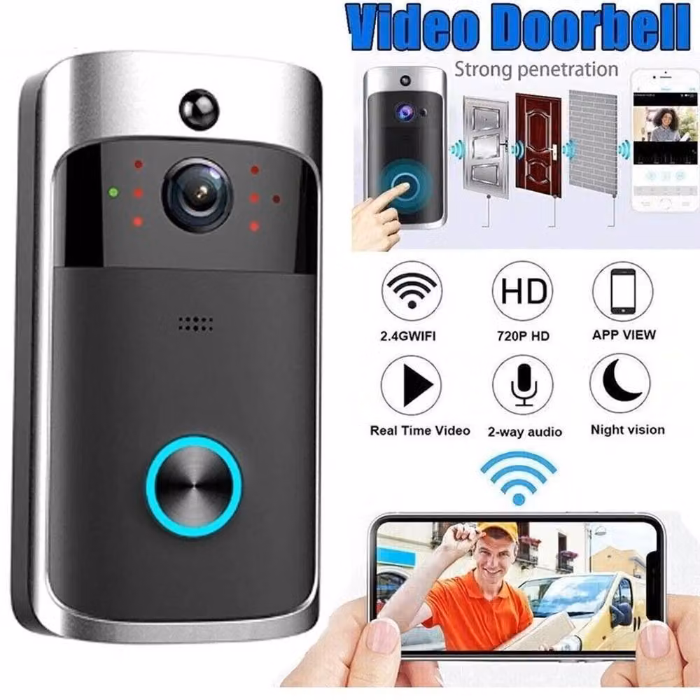VOGREX Wireless WiFi Video Doorbell Security Camera and Intercom in Grey – 3