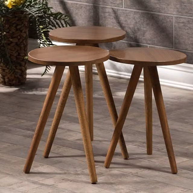 Woohoo Furniture Candy Coffee Table with CNC Legs in Brown Walnut Finish