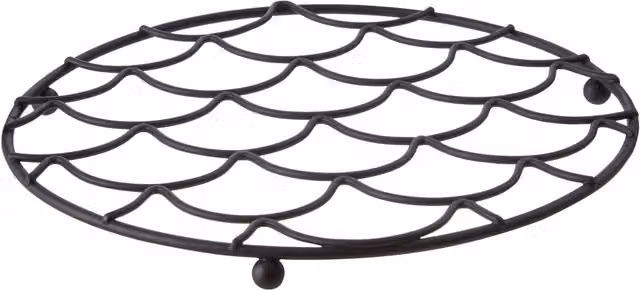 Premier Housewares Vertex Deco Non-Slip Round Metal Trivet, Black, Diameter: 20 cm – 1