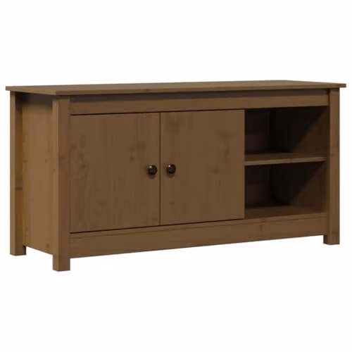 vidaXL Rustic Solid Wood Pine TV Cabinet in Honey Brown