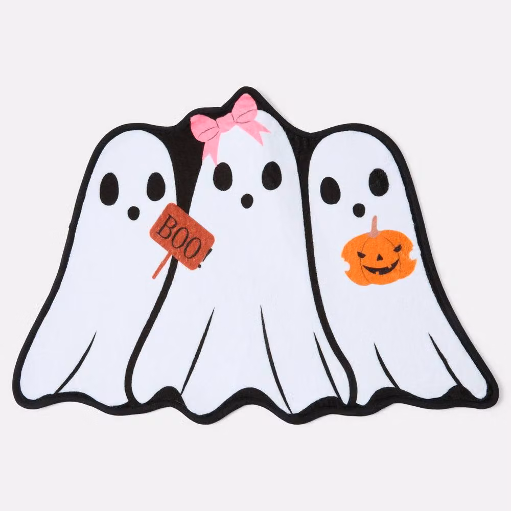 OHS Ghost Family Novelty Non-Slip Halloween Bath Mat in White – 2