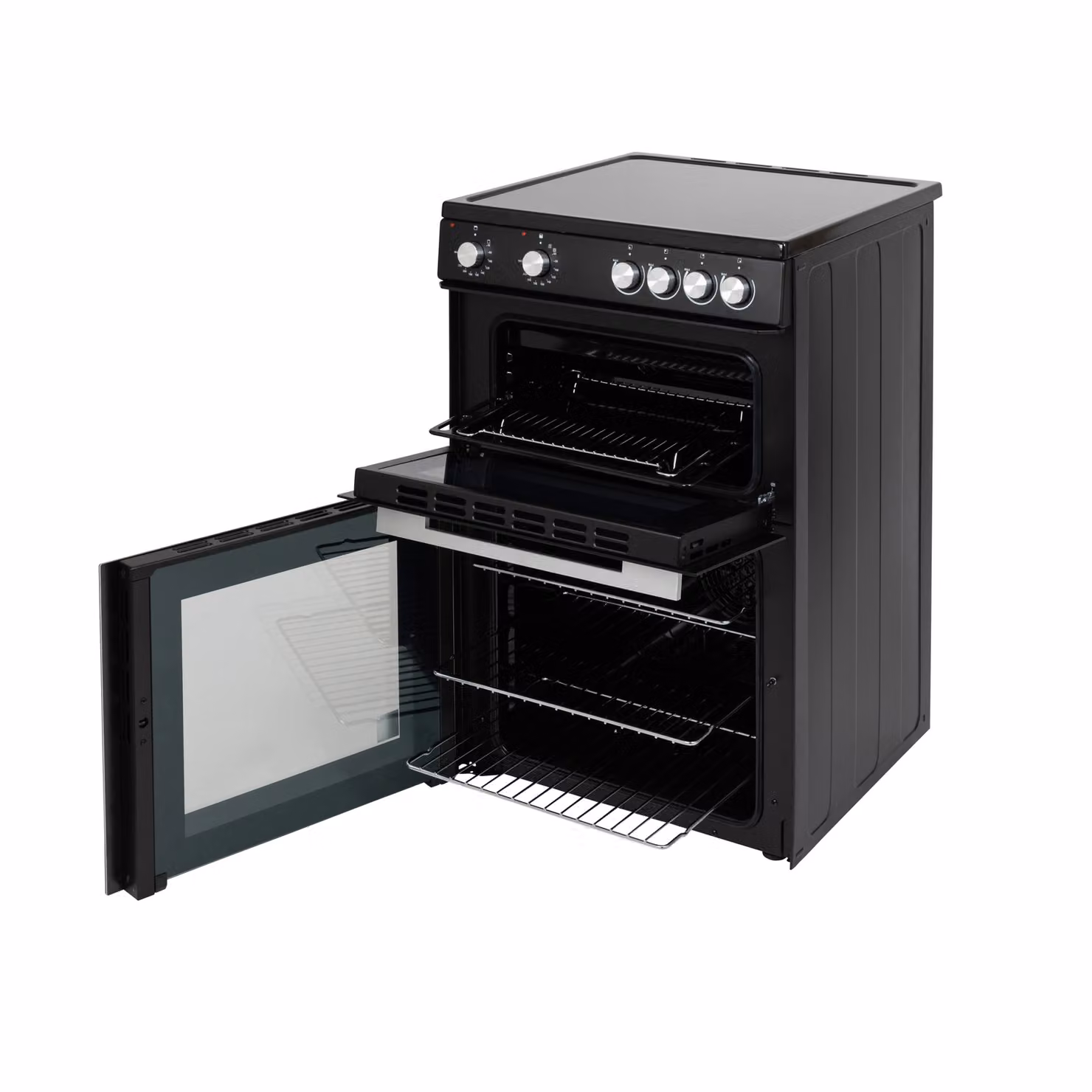 Willow WT60CCB Freestanding Electric Twin Cavity Cooker with Ceramic Hob, Black and Silver – 3