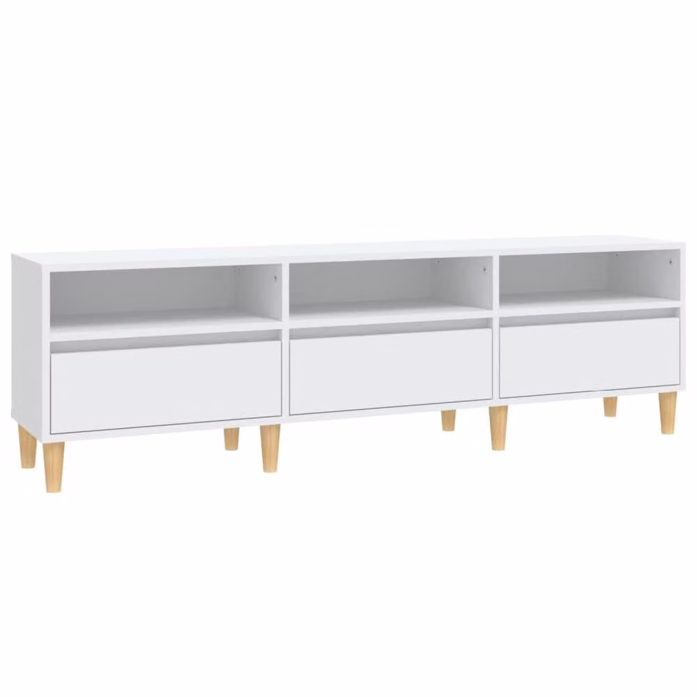 Berkfield Home White TV Cabinet in Engineered Wood W/D/H: 150 x 30 x 44.5 cm – 2