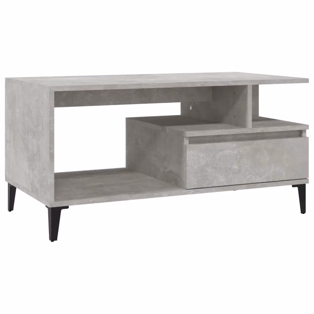 Berkfield Home Industrial Coffee Table in Concrete Grey, W/D/H: 90 x 49 x 45 cm – 2