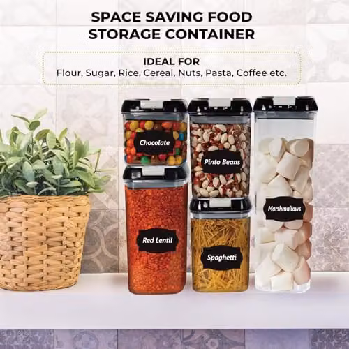 MantraRaj Airtight Plastic Food Storage Container Set of 5 in Transparent – 5