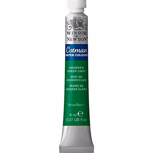 Winsor and Newton Cotman Watercolour Paint, Hooker's Green Light, 8.5 ml – 2