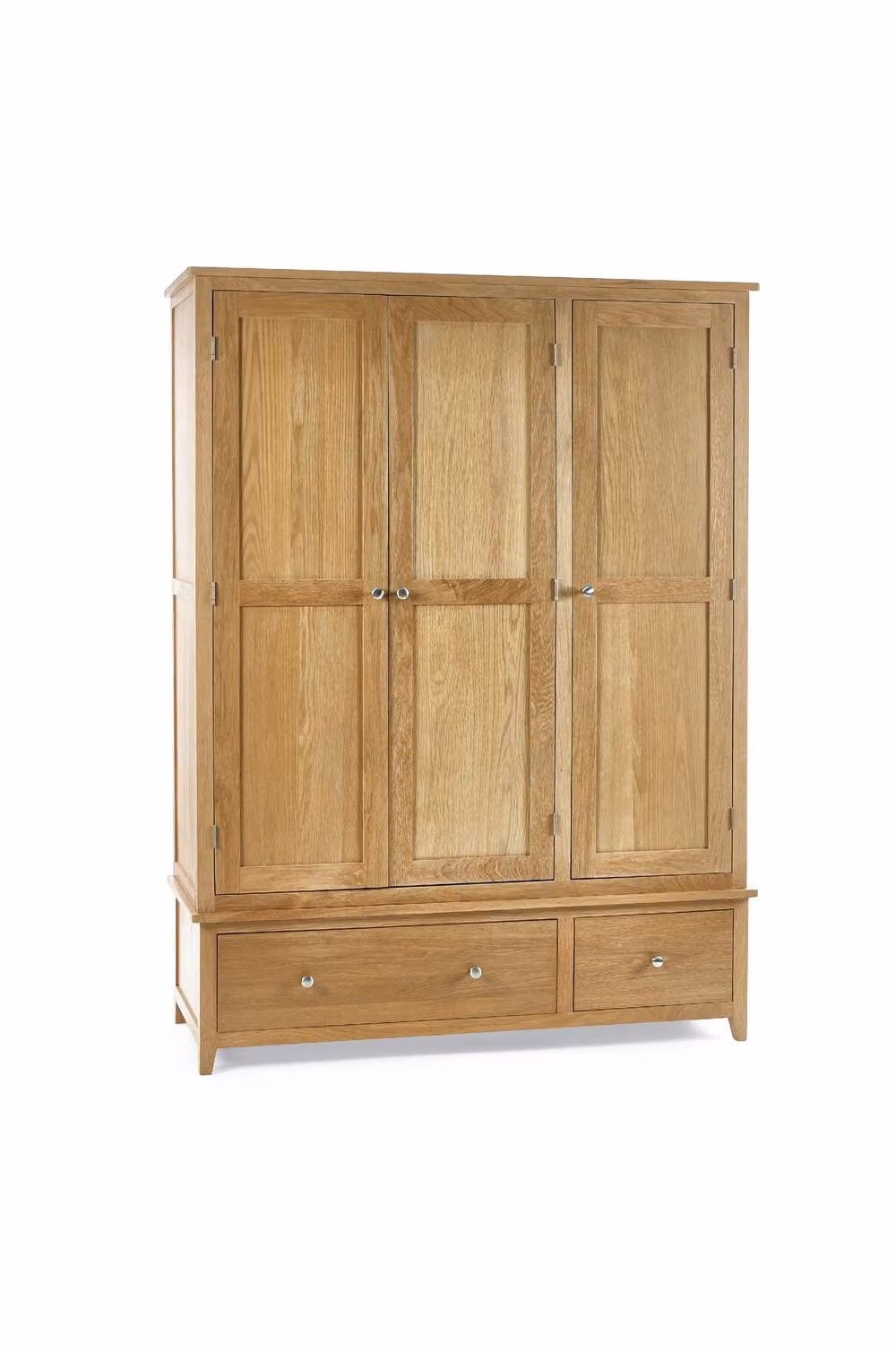 Julian Bowen Mallory 3 Door 2 Drawer Wardrobe with Internal Shelves in Oak Brown – 3