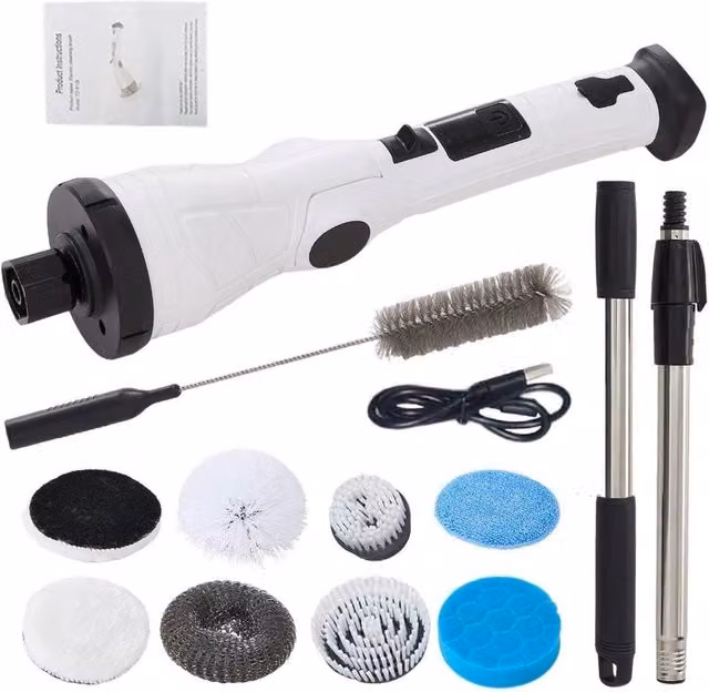 NESTLUNE A Cordless Electric Spin Scrubber in White, W/D/H: 100 x 60 x 60 cm