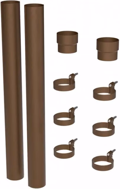 Galeco Copper Effect Steel Round Socket Downpipe Kit, 87mm Diameter