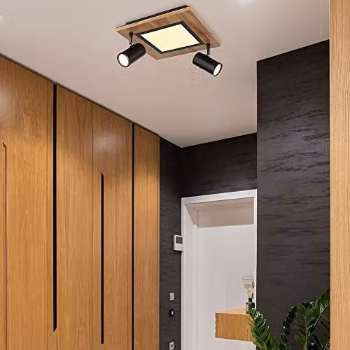 Globo Lighting Modern LED Ceiling Light in Brown, Black and White with 2 Bulbs Included, W: 30 cm – 3