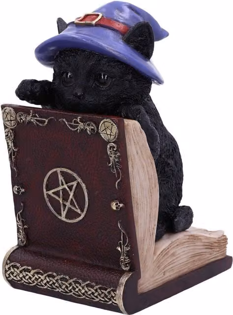 Nemesis Now Peek-a-boo Witch Cat Halloween Tabletop Bookend, Black, Height: 20 cm