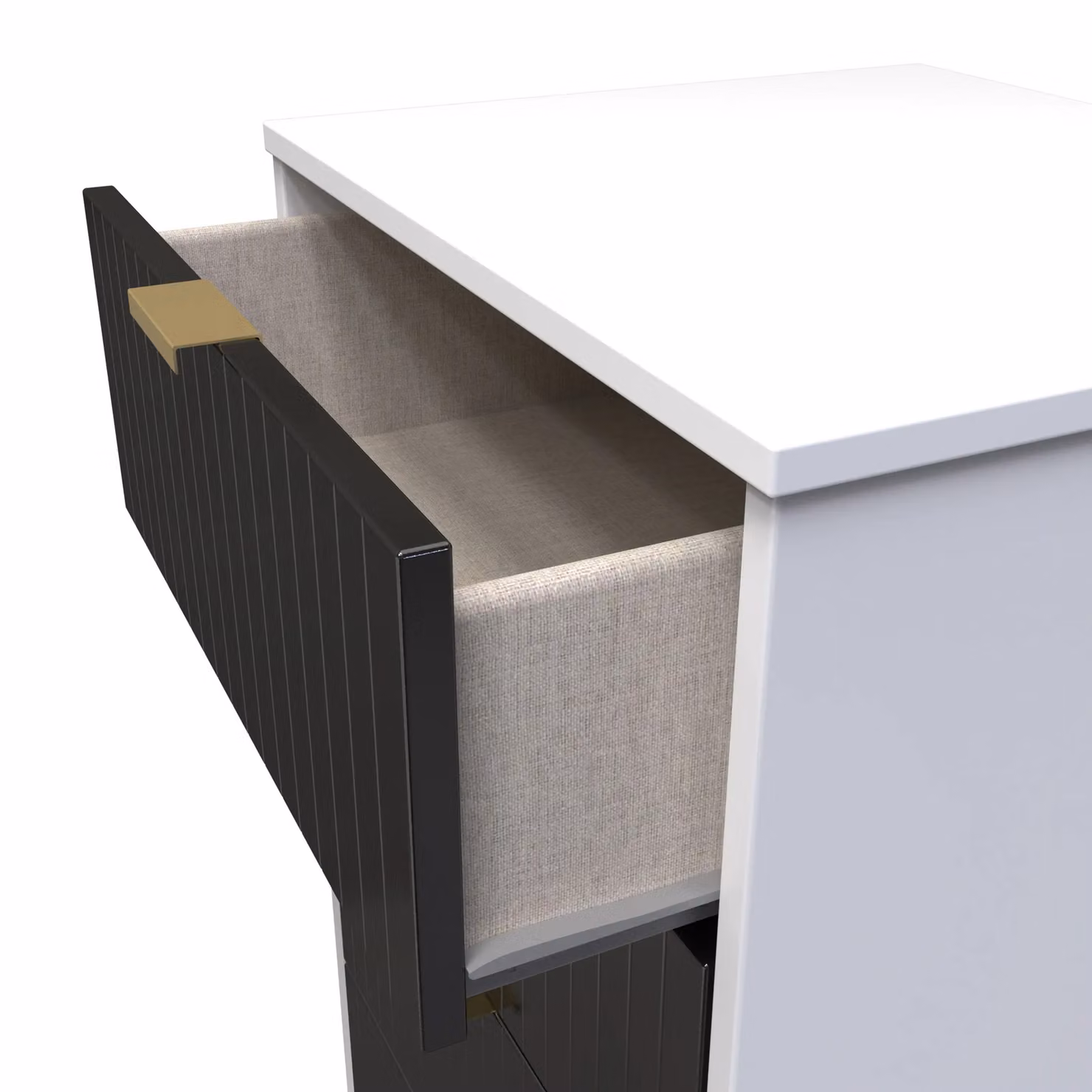 Ready Assembled 2 U Bexley 5 Drawer Tall Bedside Chest in True Black – 4