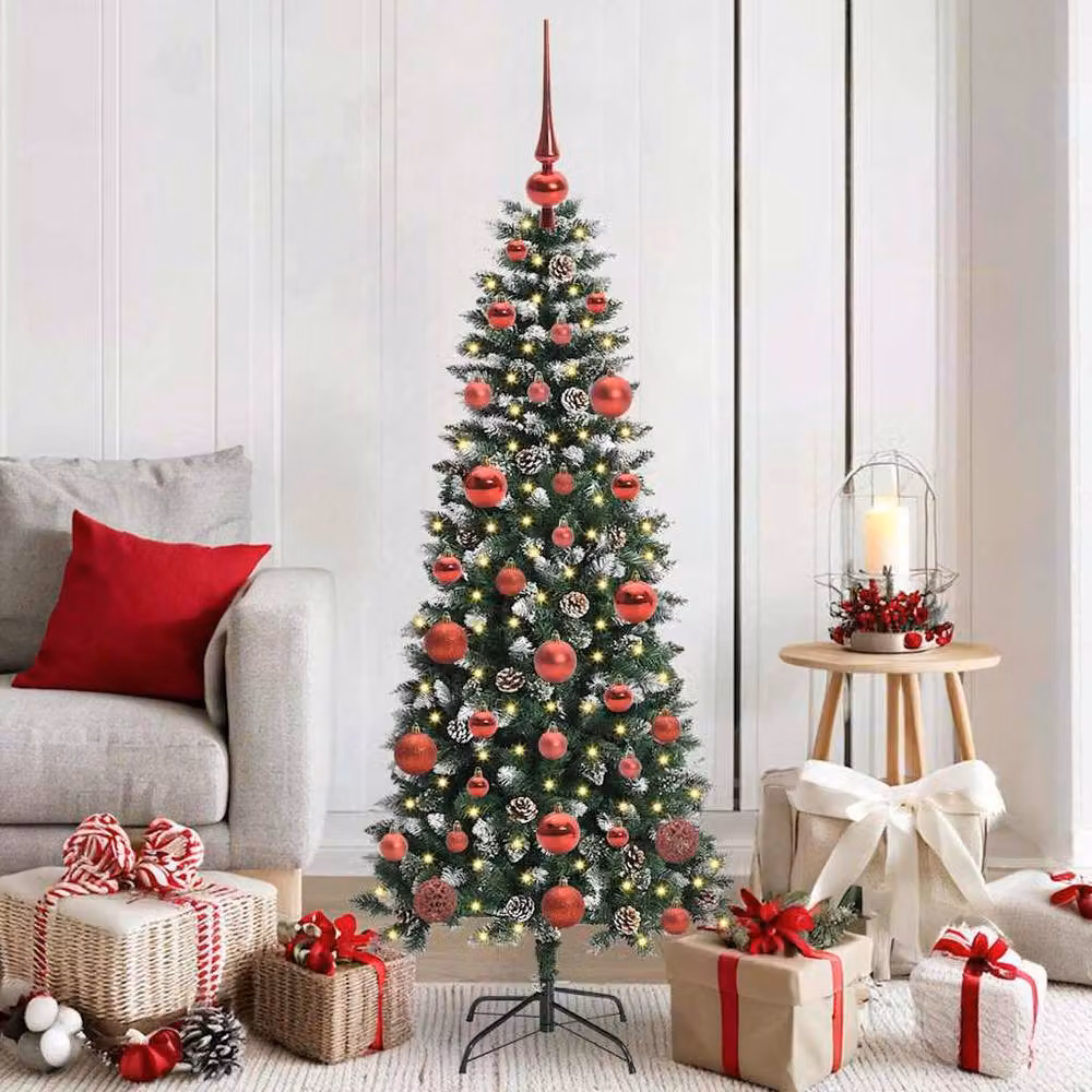 Berkfield Home Elegant Green Artificial Christmas Tree with 150 LEDs, W/D/H: 66 x 66 x 150 cm – 2
